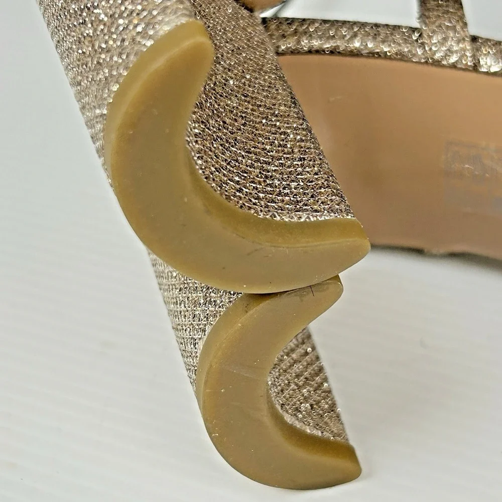 Pelle Moda Size 6.5 Gold Glitter Sparkly NEW Noreen Strap 3